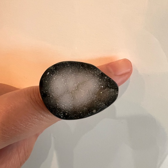 Galaxy Druzy Agate Ring, Black Agate Geode Drusy Ring, Rare Druzy Jewelry Unisex - Picture 8 of 8